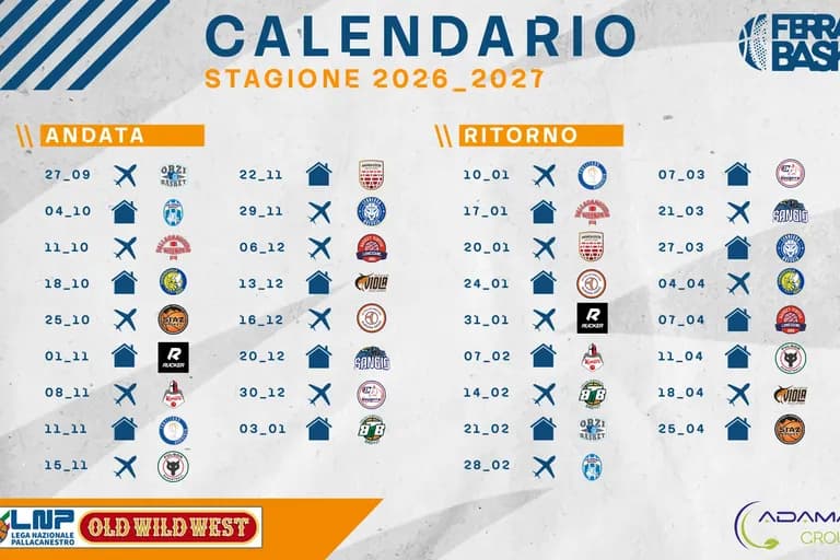 Calendario Serie B Nazionale Old Wild West